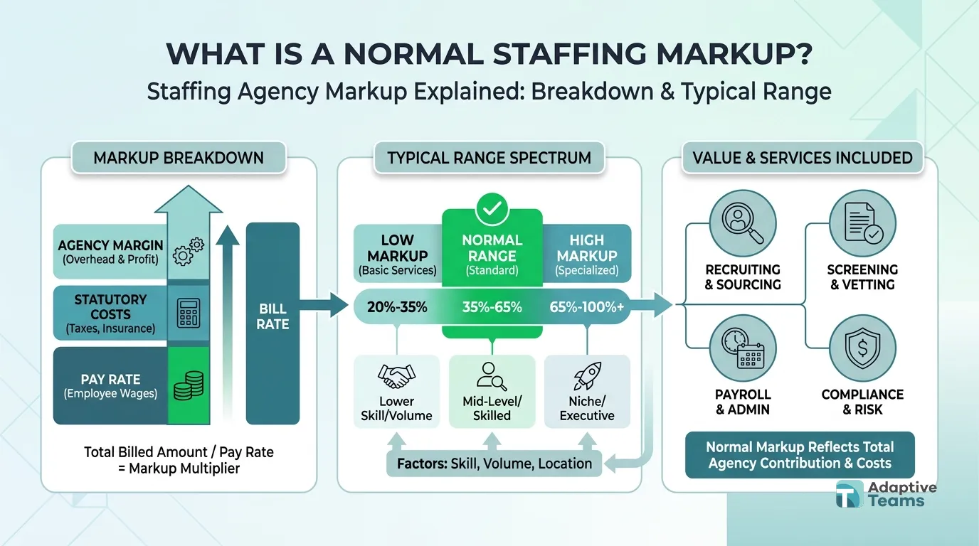 What is a normal staffing markup?