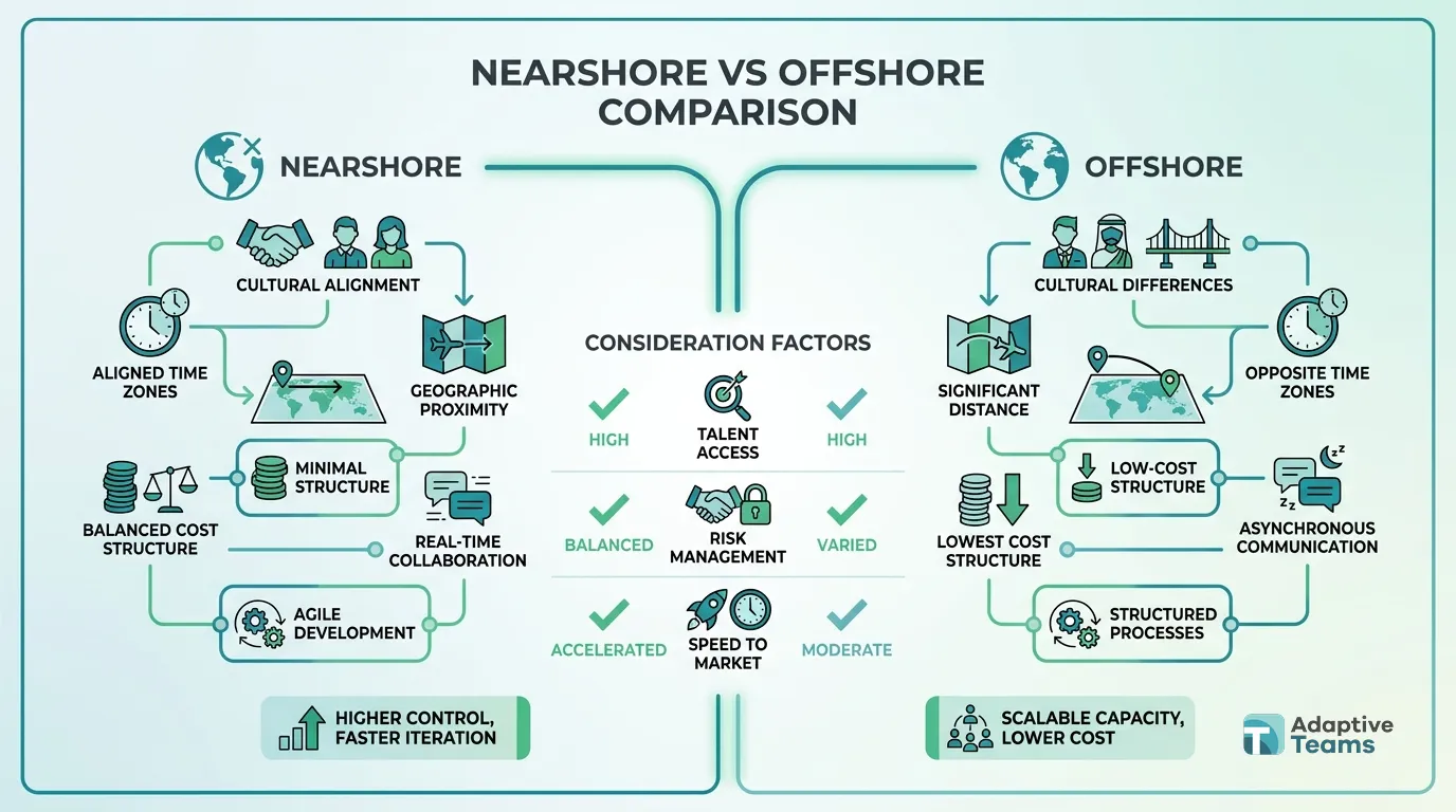 Nearshore vs offshore side by side